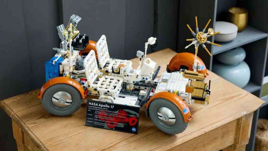 The LEGO Technic NASA Apollo Lunar Roving Vehicle on display