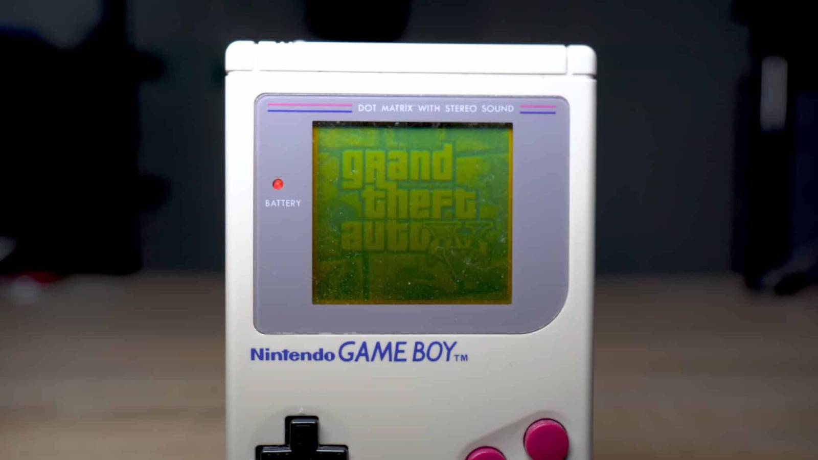 Game Boy original model playing GTA V