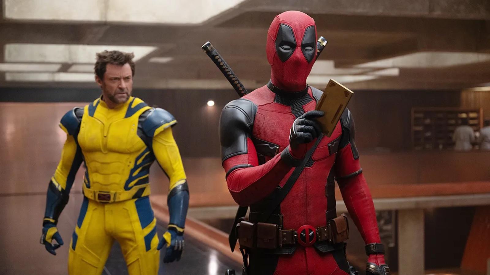 Wolverine and Deadpool at the TVA in Deapool & Wolverine movie