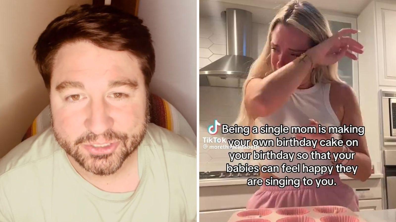 Ex-husbands responds to single mom making her own birthday cake