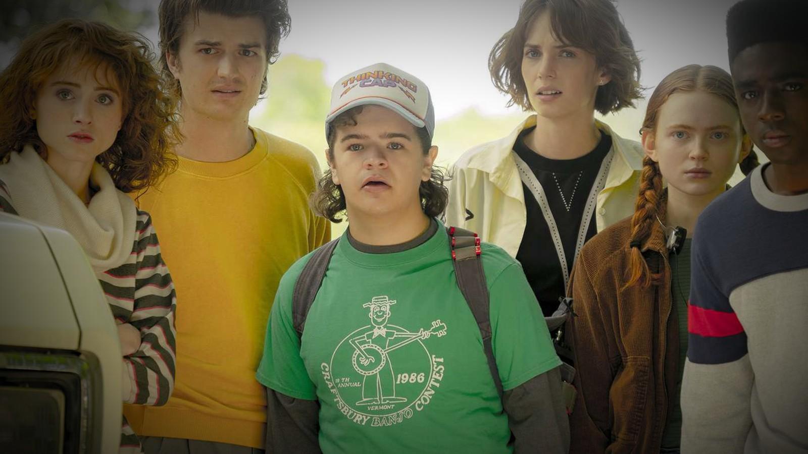Dustin and the cast of Stranger Things