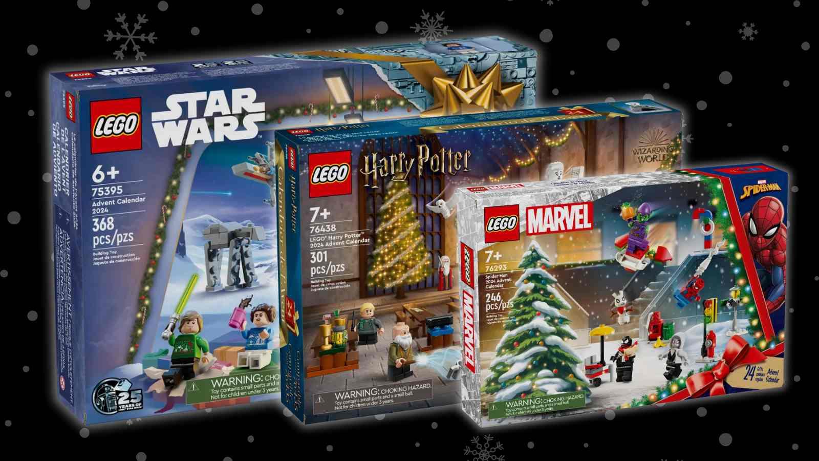 Three of the upcoming LEGO Advent Calendars