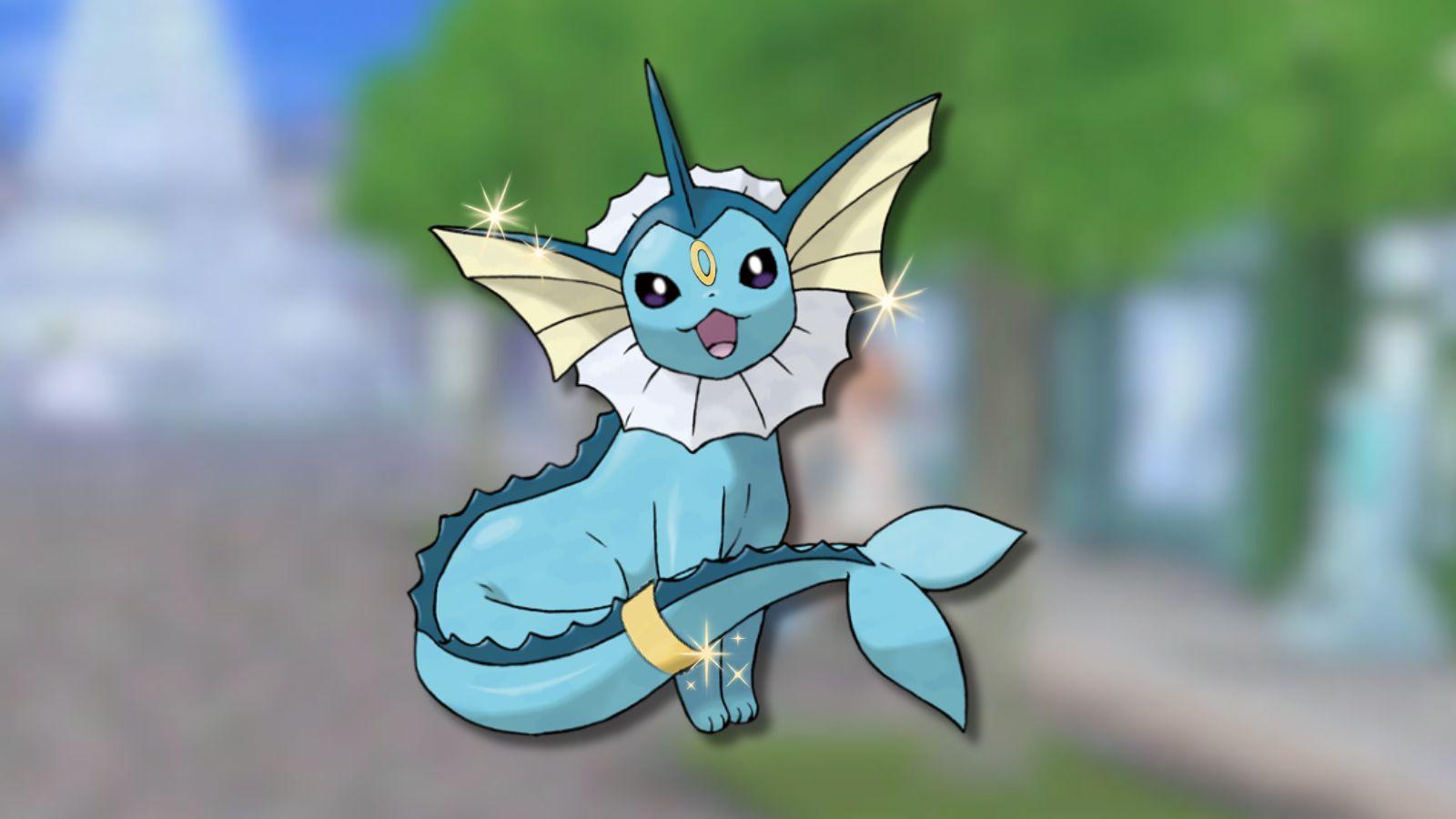 Vaporeon with Umbreon details with Pokemon X & Y background.