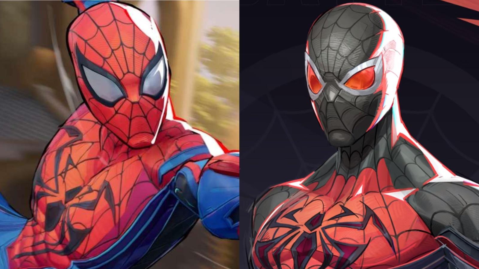 A screenshot featuring the Scarlet Spider skin for Spider-Man in Marvel Rivals.