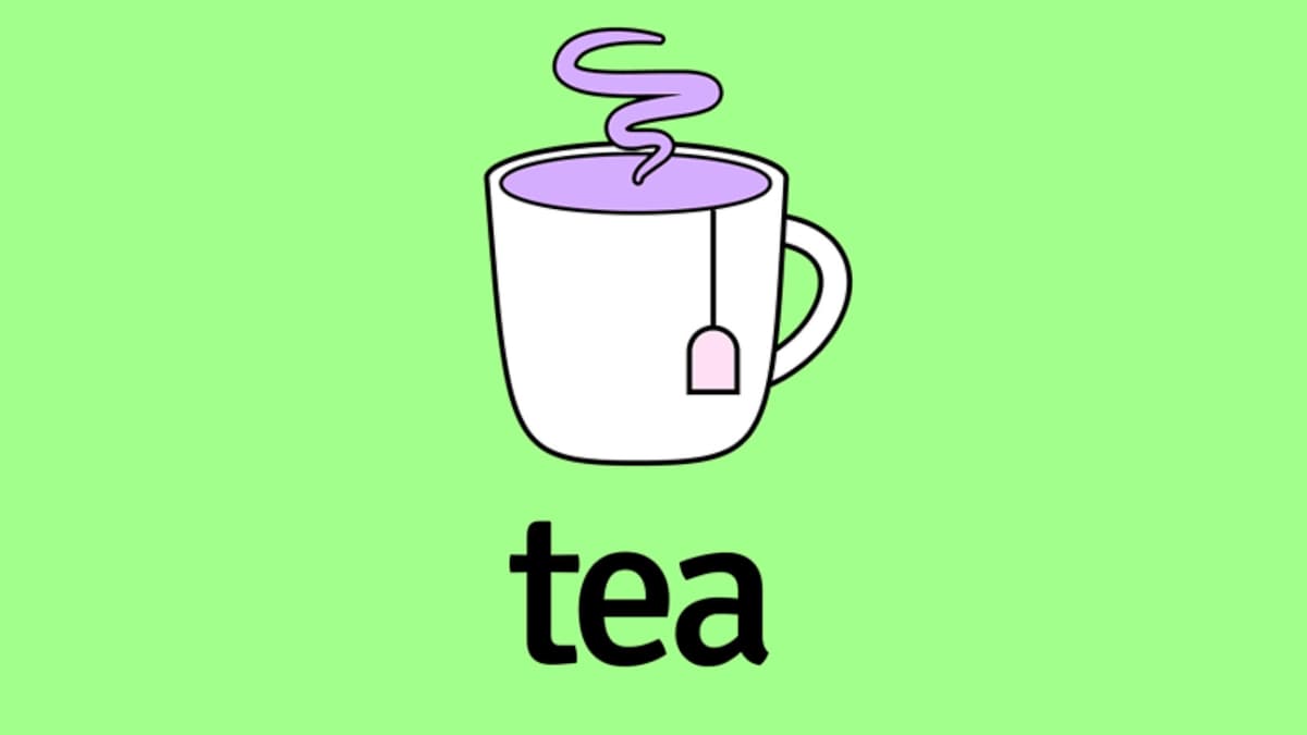 Tea app logo on green background